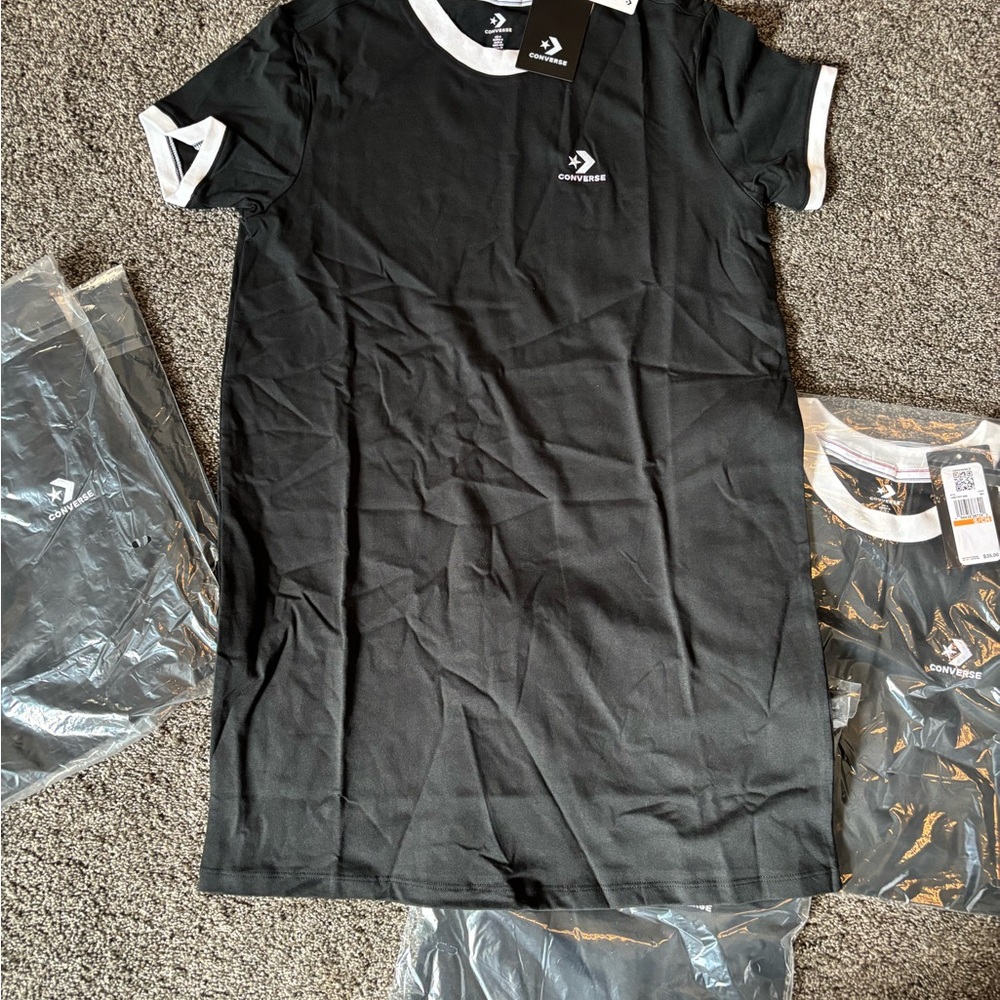 Converse Women’s Black and White Short Sleeve Dress - Picture 2 of 3